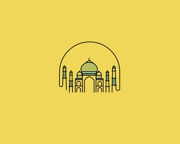 Taj Mahal ruka Tasena, indická Agra-ilustrace vektorová kresba. — Stockový vektor