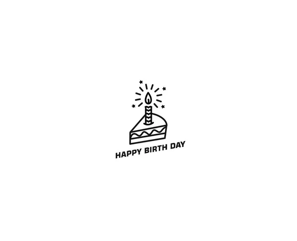Illustrazione vettoriale icona torta di compleanno. Buon compleanno. Torta per — Vettoriale Stock