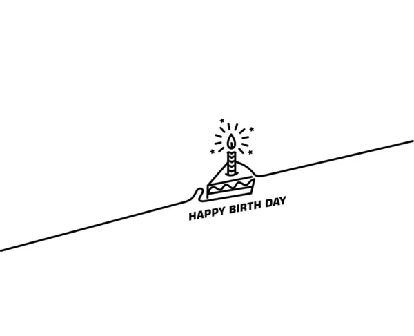 Illustrazione vettoriale icona torta di compleanno. Buon compleanno. Torta per — Vettoriale Stock