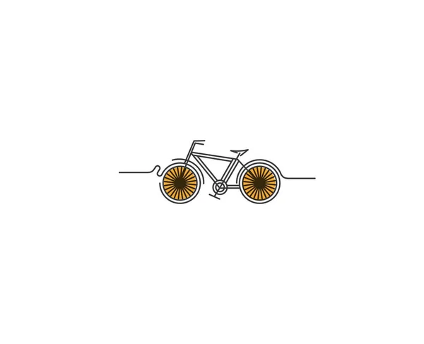 Modern Cycling Flat Line Art drawing, Vector Illustration. — Stock Vector