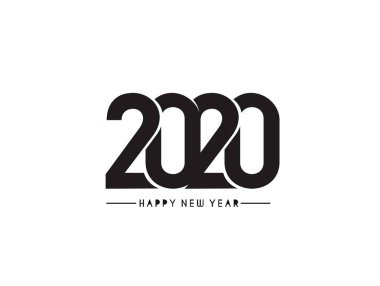 Mutlu yeni yıl 2020 metin tasarım Patter, vektör illüstrasyon.