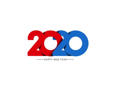 Mutlu yeni yıl 2020 metin tasarım Patter, vektör illüstrasyon.
