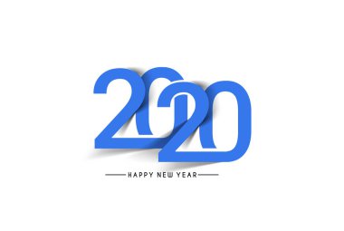 Mutlu yeni yıl 2020 metin tasarım Patter, vektör illüstrasyon.