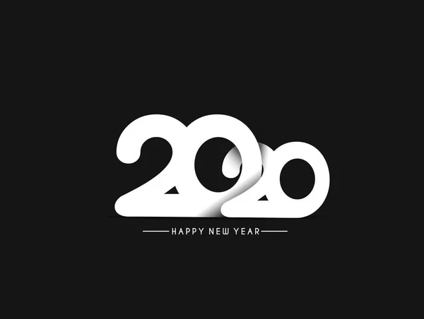 Felice anno nuovo 2020 Text Design Patter, Illustrazione vettoriale . — Vettoriale Stock