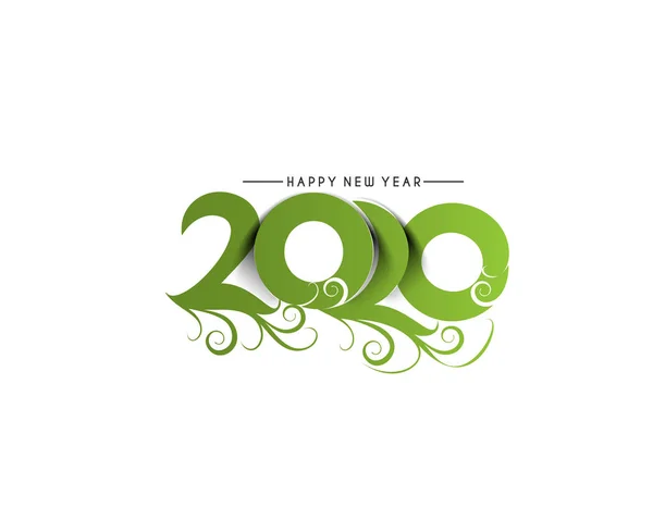 Felice anno nuovo 2020 Text Design Patter, Illustrazione vettoriale . — Vettoriale Stock