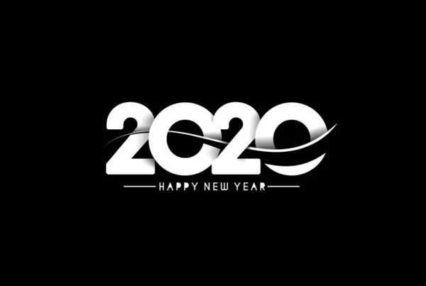 Šťastný nový rok 2020 Patter návrhu textu, vektorový příklad. — Stockový vektor