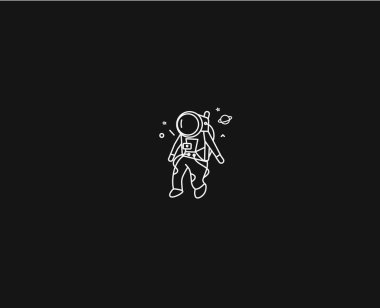 Bir uzayda düşen astronot-düz çizgi sanat tasarım Illust