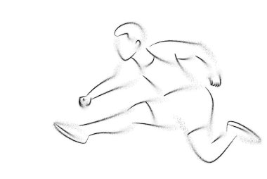 Atletik erkek uzun atlama atletizm, vektör hasta içinde pratik