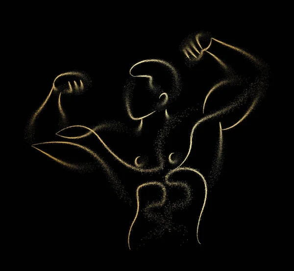 Bodybuilding sport en activiteit lijntekeningen, Vector Illustr — Stockvector