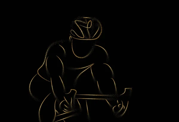 Atleta di ciclismo moderno in linea d'azione Art Drawing, Line art vect — Vettoriale Stock