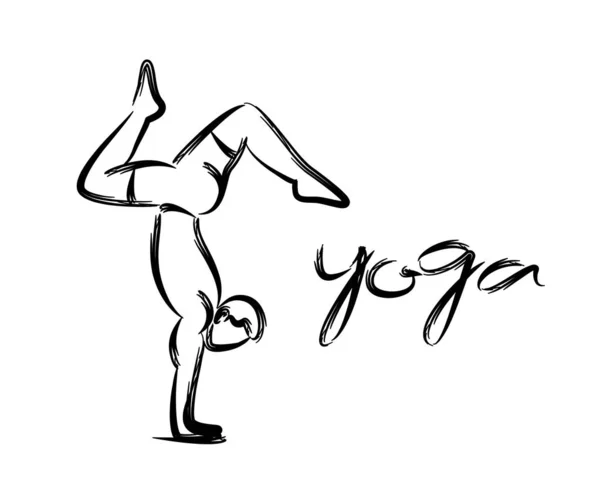 Mand praktiserer yoga positur, 21 juni international yoga dag, 3d C – Stock-vektor