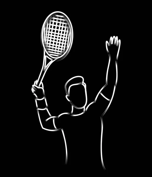 Modern passionerad badmintonspelare i aktion logo-Line Art VEC — Stock vektor