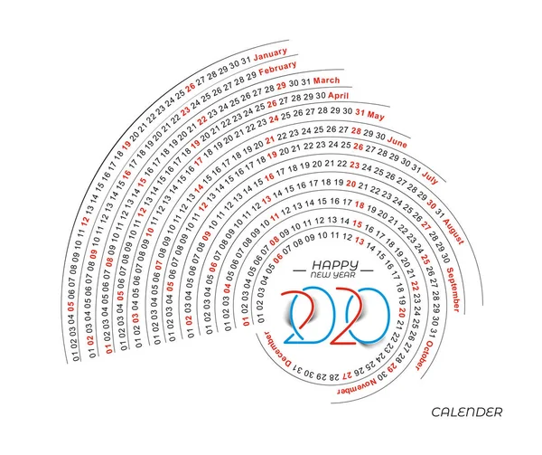 Feliz año nuevo 2019 Calendario - Año Nuevo Elementos de diseño de vacaciones — Vector de stock