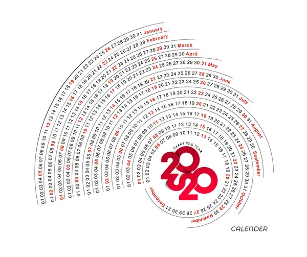 Gott nytt år 2019 kalender-nyår semester design Elements — Stock vektor