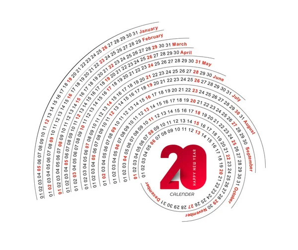 З Новим 2019 роком Календар - елементи дизайну новорічних свят — стоковий вектор