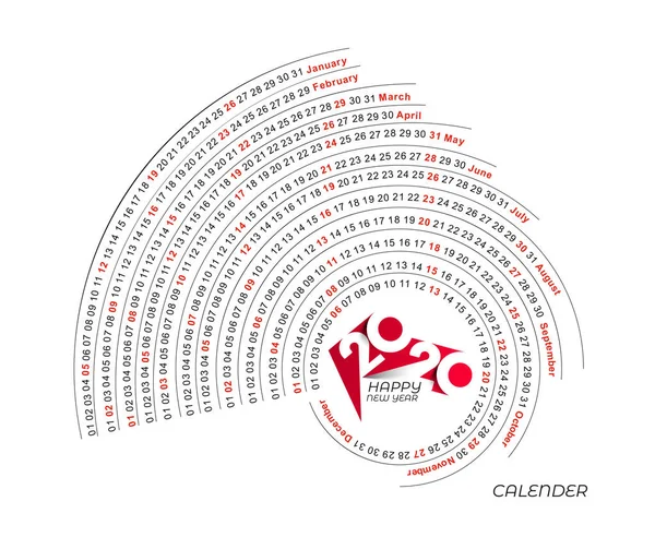 Felice anno nuovo 2019 Calendario - Capodanno elementi di design vacanza — Vettoriale Stock