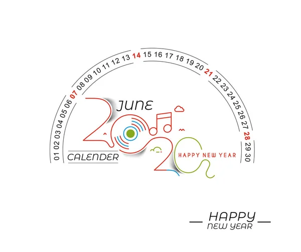 Boldog új évet 2020 naptár-szilveszteri Holiday design elemek — Stock Vector
