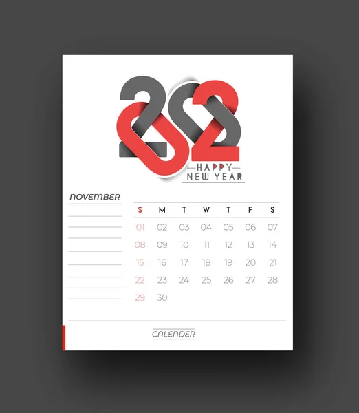 Feliz año nuevo 2020 Calendario - Año Nuevo Elementos de diseño de vacaciones — Vector de stock