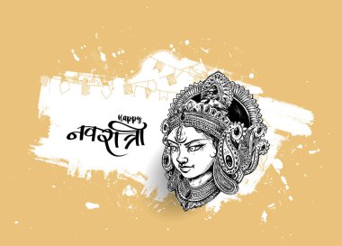 Mutlu Navratri, Vektör İllüstrasyon Güzel backgroun dayalı