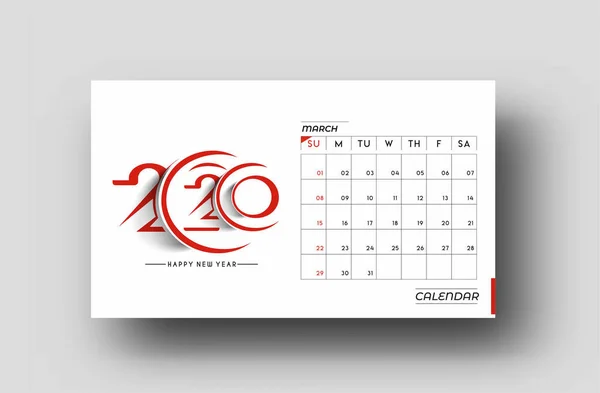 Gott nytt år 2020 kalender-nyår semester design Elements — Stock vektor