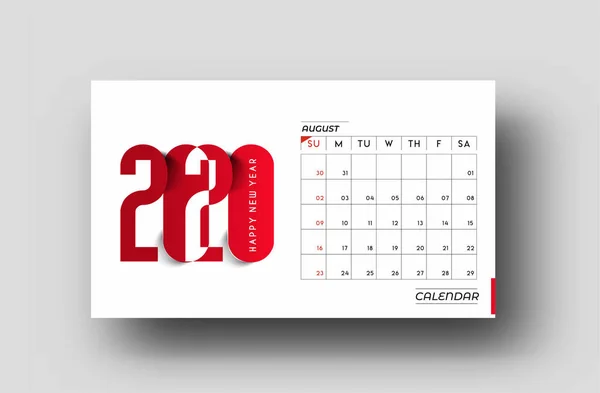 Feliz año nuevo 2020 Calendario - Año Nuevo Elementos de diseño de vacaciones — Archivo Imágenes Vectoriales