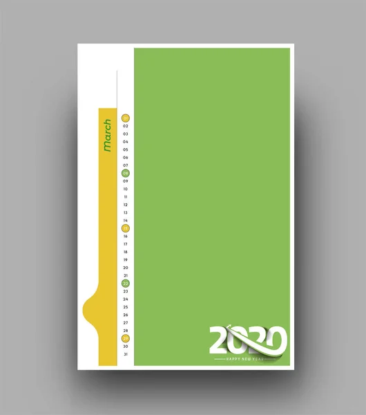 С Новым 2020 годом Календарь - новогодний дизайн элементов — стоковый вектор