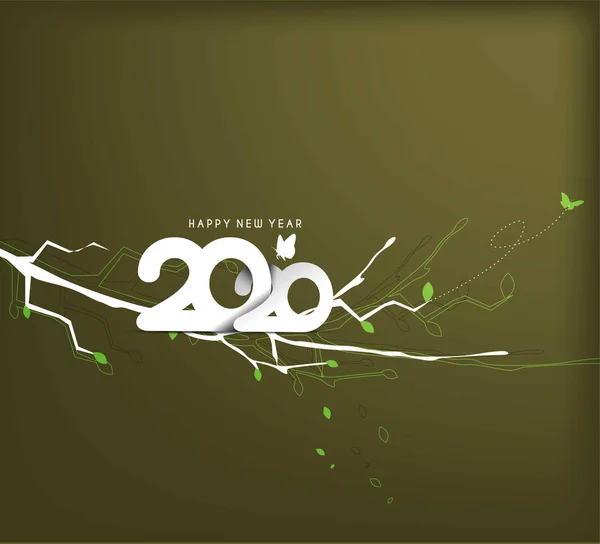 Happy New Year 2020 Text Design  Patter, Vector illustration. — Stock Vector