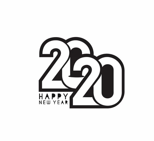 Felice anno nuovo 2020 Testo Tipografia Design Patter, Vector illust — Vettoriale Stock