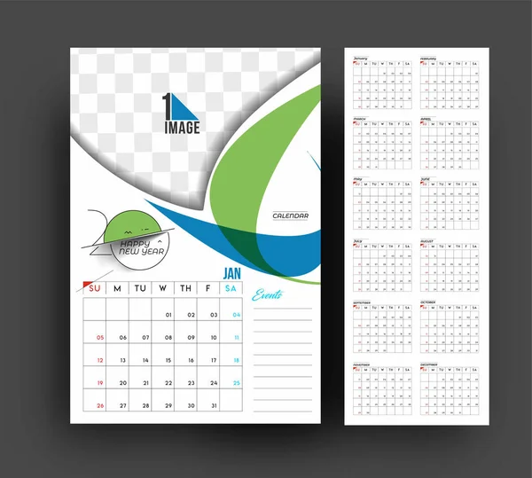 Happy new year 2020 Calendar - New Year Holiday design element - Stok Vektor