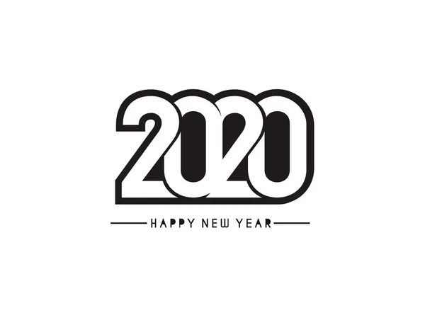 Happy New Year 2020 Text Typography Design Patter, Vector illust — Stock Vector