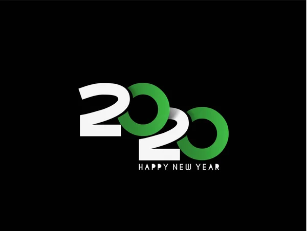 Happy New Year 2020 Text Typography Design Patter, Vector illust — Stockový vektor