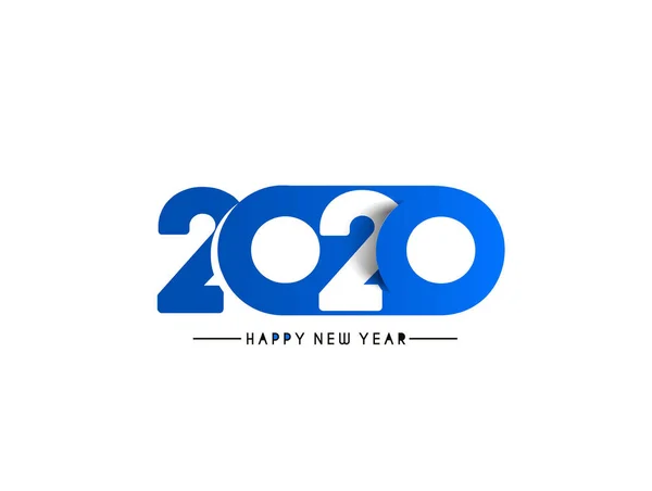 Felice anno nuovo 2020 Testo Tipografia Design Patter, Vector illust — Vettoriale Stock