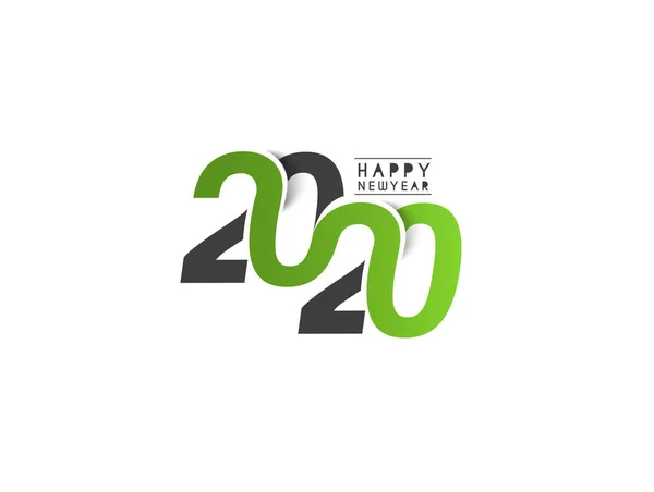 Happy New Year 2020 Text Typography Design Patter, Vector illust — Stockový vektor