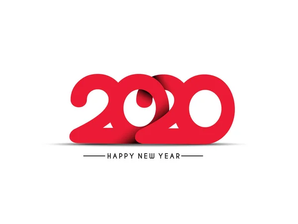 Felice anno nuovo 2020 Testo Tipografia Design Patter, Vector illust — Vettoriale Stock