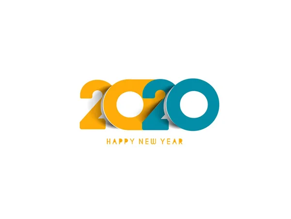 Gelukkig Nieuwjaar 2020 Text Typography Design Patter, Vector illust — Stockvector