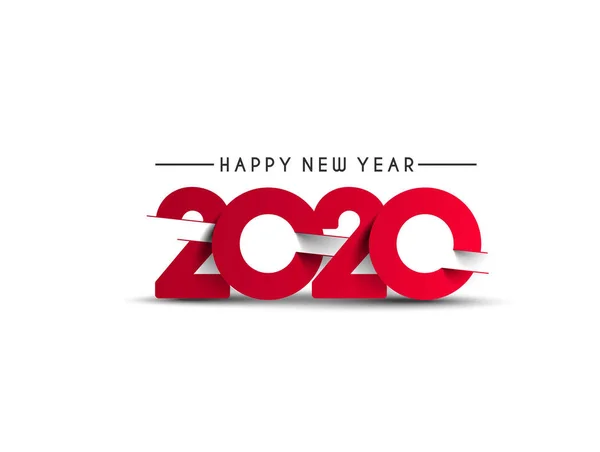 2017 년 6 월 24 일에 확인 함 . Happy New Year 2020 text typography design patter, vector Illust — 스톡 벡터