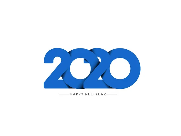 Frohes neues Jahr 2020 Text Typografie Design Patter, Vektor illust — Stockvektor