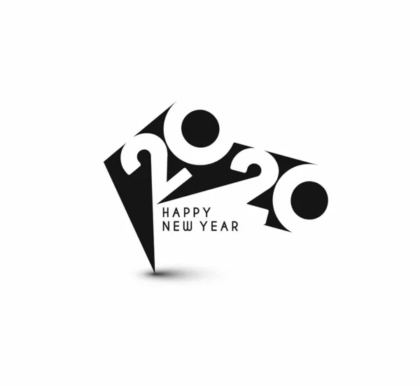 2017 년 6 월 24 일에 확인 함 . Happy New Year 2020 text typography design patter, vector Illust — 스톡 벡터
