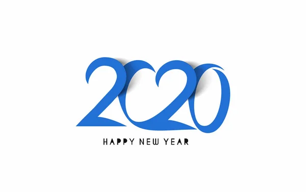 Feliz Ano Novo 2020 Texto Tipografia Design Patter, Vector illust —  Vetores de Stock