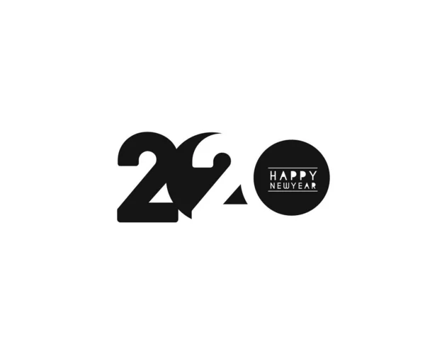 Szczęśliwego Nowego Roku 2020 Tekst Typografia Wzór projektu, Wektor illust — Wektor stockowy