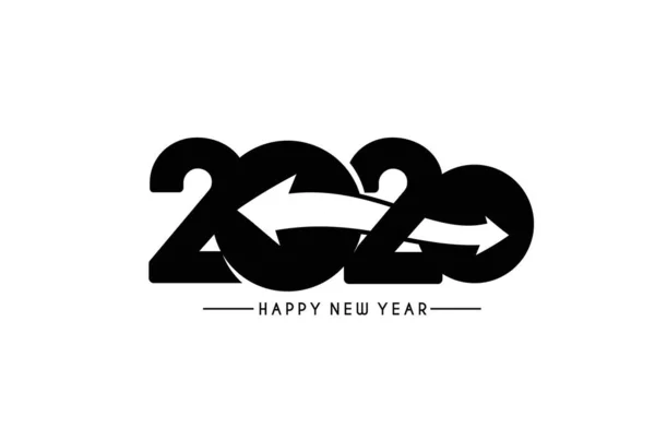 Gelukkig Nieuwjaar 2020 Text Typography Design Patter, Vector illust — Stockvector