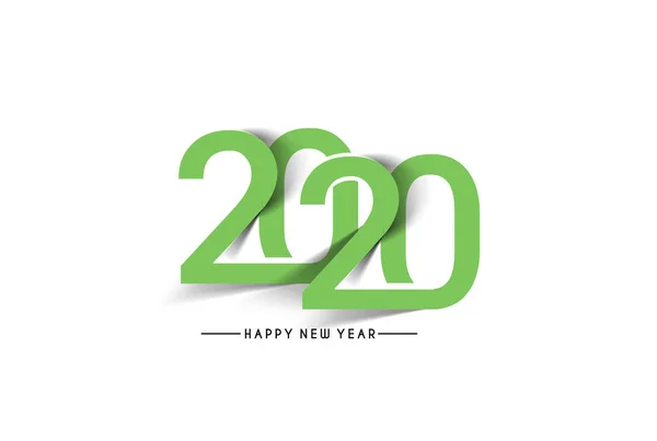 Happy New Year 2020 Text Typography Design Patter, Vector illust — Stockový vektor