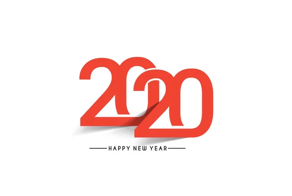 Gelukkig Nieuwjaar 2020 Text Typography Design Patter, Vector illust — Stockvector