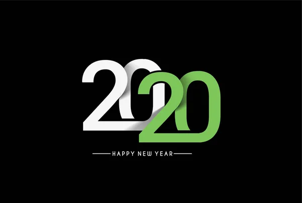 Feliz Año Nuevo 2020 Texto Tipografía Diseño Patter, Vector illust — Vector de stock