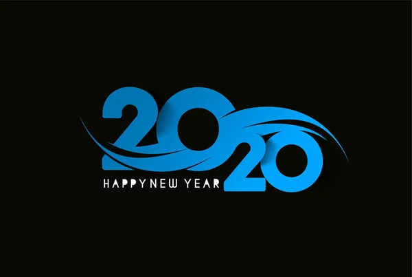 Happy New Year 2020 Text Typography Design Patter, Vector illust — Stockový vektor