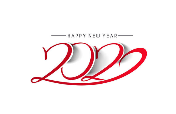 Happy New Year 2020 Text Typography Design Patter, Vector illust