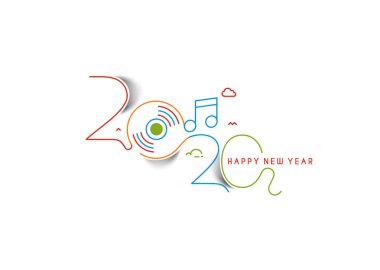 Mutlu yıllar 2020 Metin Tipografi Tasarım Modeli, Vektör nefreti