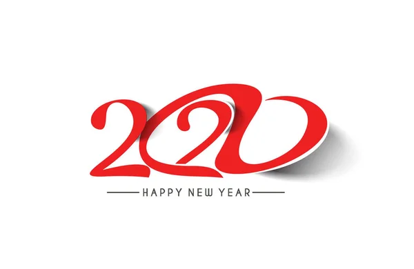 Felice anno nuovo 2020 Testo Tipografia Design Patter, Vector illust — Vettoriale Stock