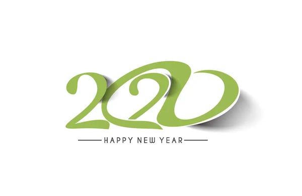 Feliz Ano Novo 2020 Texto Tipografia Design Patter, Vector illust — Vetor de Stock