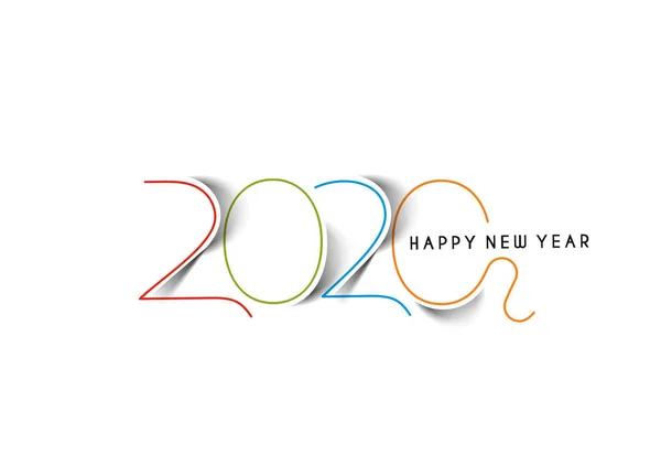 Happy New Year 2020 Text Typography Design Patter, Vector illust — Stockový vektor